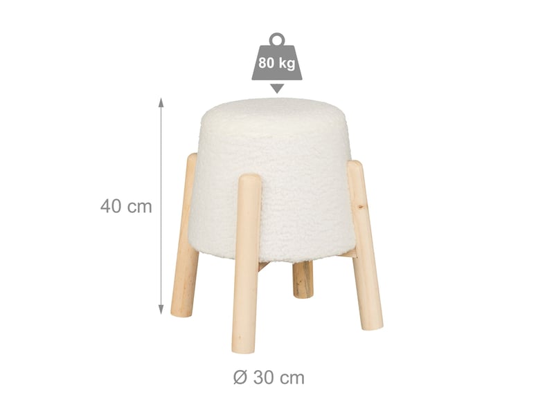  Tabouret décoratif et confortable 45 x 45 x 45 cm pour salon ou chambre ambiance cosy en textile gris 13_0016898  - Conforama A