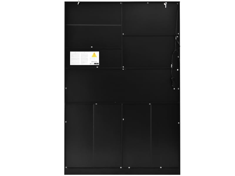 Buffet de cuisine 120,5x40x180 cm en aggloméré et verre, 6 portes, 3 tiroirs, niche pour micro-ondes et éclairage led - Conforama D