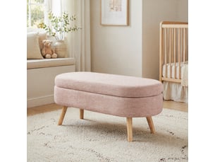 Banc de rangement 110x40x42 cm rose avec coffre et trous d’aération