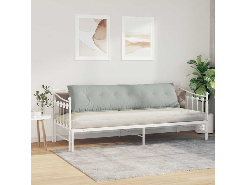 Coussin de dos, coussin de dossier gris clair 200 x 50 cm tissu en velours côtelé cf54666 - Conforama D