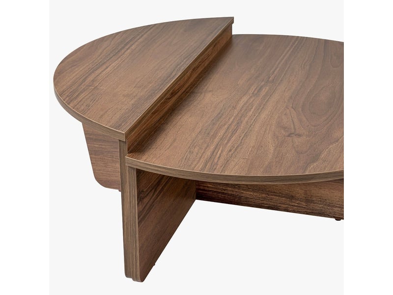  Table basse ronde couleur bois foncé d90 cm  - Conforama E