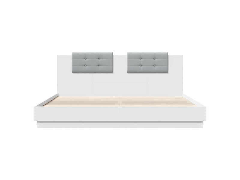  Lit double- lit adulte -  cadre de lit sans matelas blanc 160x200 cm  - Conforama C