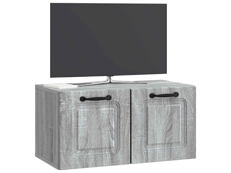 Meuble tv - banc tv - meuble de rangement mural sonoma gris 59,5 x 31 x 30 cm bois d'ingénierie - Conforama C