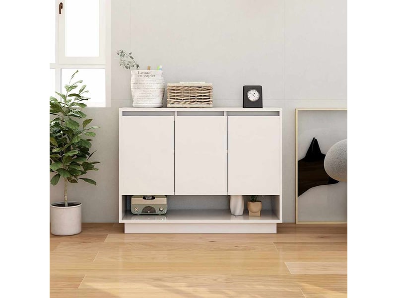  Buffet - bahut - meuble de rangement blanc 97x31x75 cm bois d'ingénierie  - Conforama B
