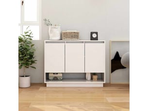 Buffet - bahut - meuble de rangement blanc 97x31x75 cm bois d'ingénierie