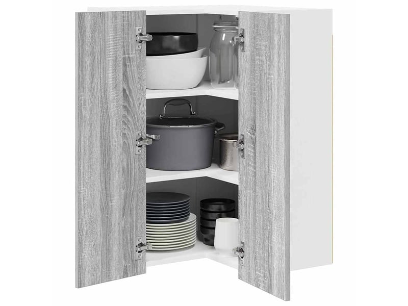  Meuble de rangement, armoire suspendue gris sonoma et blanc 57x57x80cm  - Conforama C