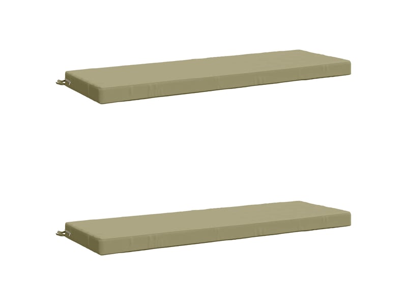  Lot de 2 coussins de banc, coussins d'assise soest 100 % polyester vert clair cf57571  - Conforama A