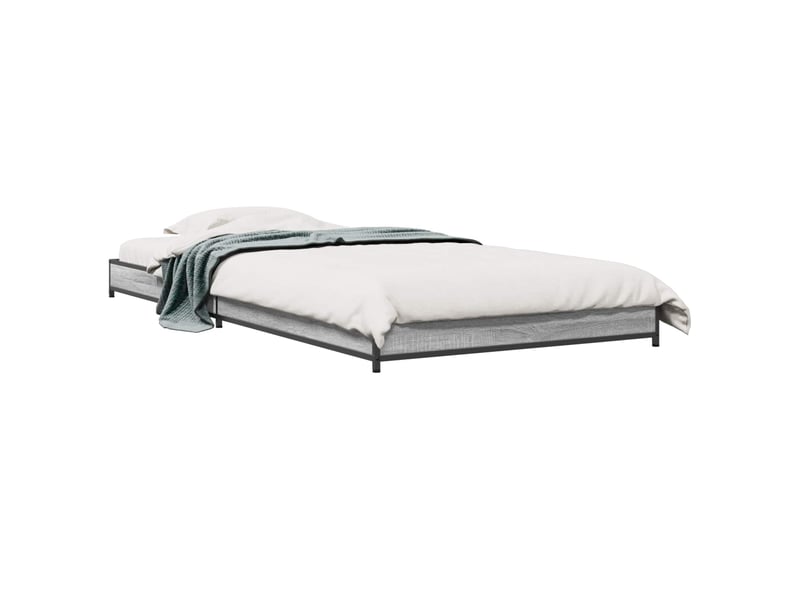  Lit simple- lit adulte -  cadre de lit sonoma gris 80 x 200 cm bois d'ingénierie  - Conforama A