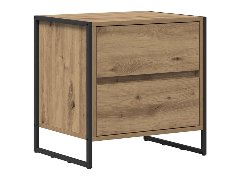 Table de chevet - cabinet de chevet - table de nuit 2 pc chêne artisan 50 x 39,5 x 50 cm - Conforama D