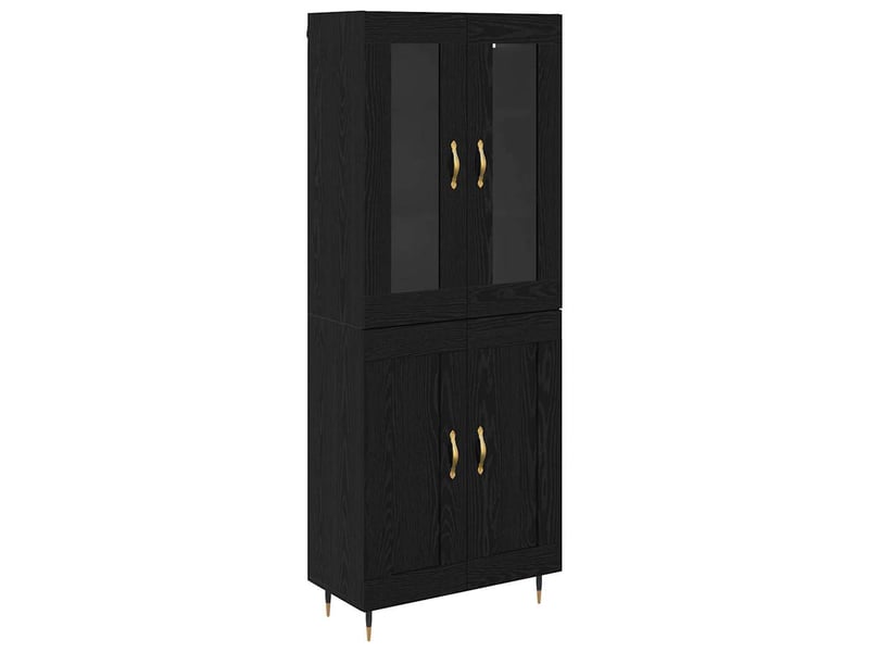  Buffet - haut armoire 2 pc chêne noir 69,5 x 34 x 180 cm  - Conforama A