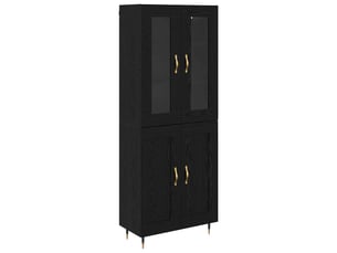 Buffet - haut armoire 2 pc chêne noir 69,5 x 34 x 180 cm