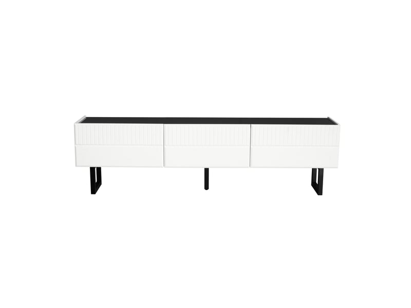  Ensemble meuble tv et table basse noir et blanc - design moderne minimaliste pour salon  - Conforama D