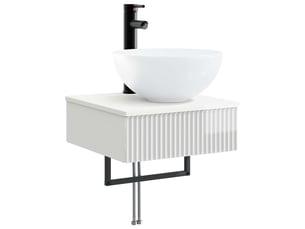 Basin de lavage mural, lavabo blanc brillant 40x41x40.5 cm