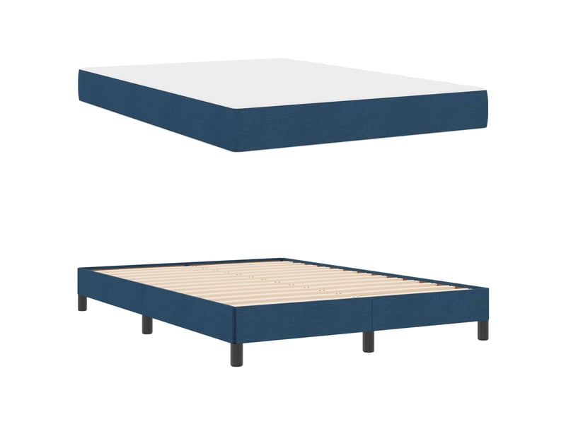  Lit adulte, lit double, lit à ressorts bleu 140x190cm tissu cf17294  - Conforama E
