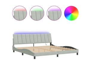 Lit 2 places 200x200 cm coloris gris