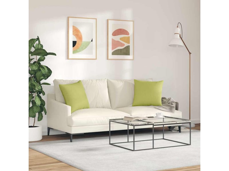  Lot de 2 coussins de canapé, coussins décoratifs tissu vert clair 45 x 45 cm cf58974  - Conforama D