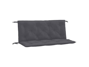 Lot de 2 coussins de banc de jardin, coussins d'assise anthracite tissu oxford cf58623