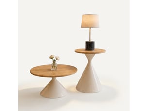 Table basse rond(e) coloris bicolore ULQENI  - 70 cmx50 cm