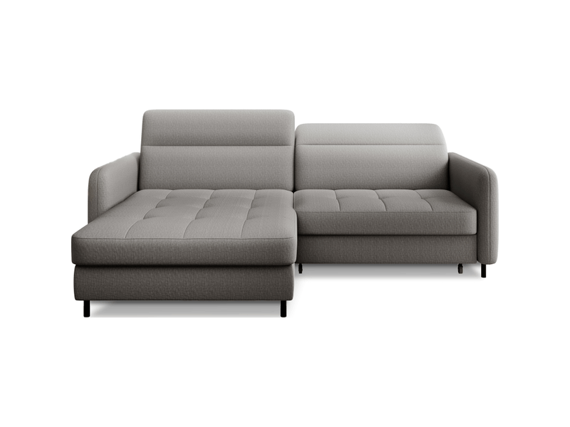  Canapé d'angle gris 3 places angle gauche mousse hr goumsi  - Conforama A
