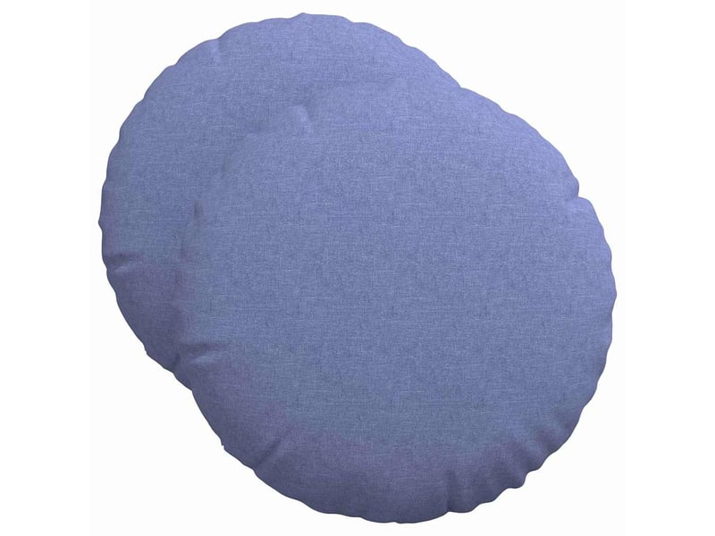Lot de 2 coussins de siège, coussins décoratifs tissu bleu denim ø50 x 19 cm cf59769 - Conforama A
