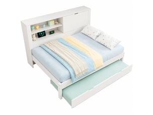 Lit gigogne 140x190 cm <strong></strong> <strong></strong> coloris blanc