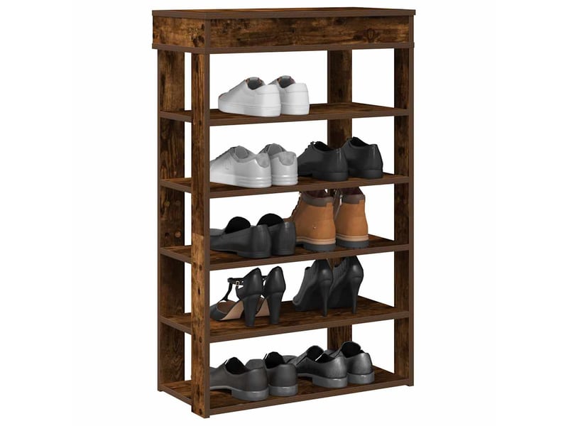  Meuble à chaussures, étagère à chaussures chêne fumé 60x30x98 cm bois d'ingénierie  - Conforama B