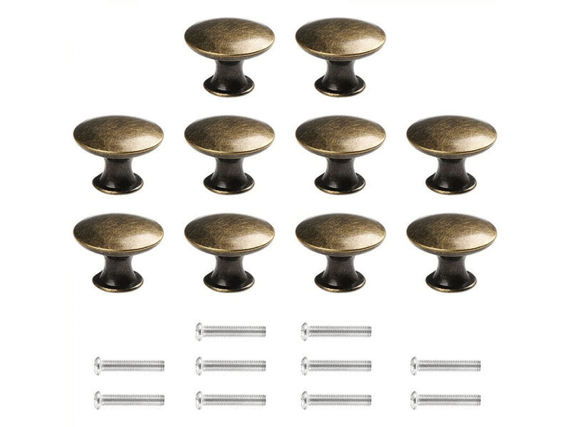  Lot de 10 boutons de porte et de tiroir de 30 mm, style vintage, bronze, poignées et boutons pour meubles de cuisine  - Conforama A