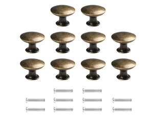 Lot de 10 boutons de porte et de tiroir de 30 mm, style vintage, bronze, poignées et boutons pour meubles de cuisine