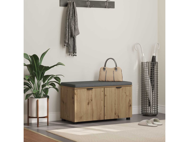  Banc d'entrée, banc interieur chêne artisanal 80x38x46 cm shl20776  - Conforama B