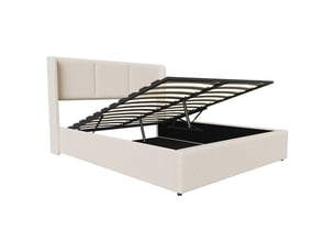Lit coffre 140x190 cm EZSSW   coloris beige
