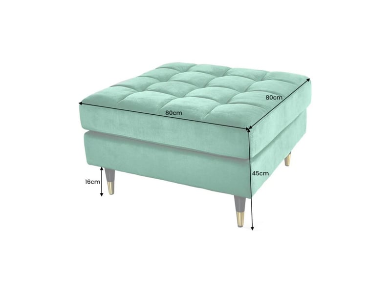  Pouf koliri vert émeraude – design carré en velours capitonné  - Conforama C