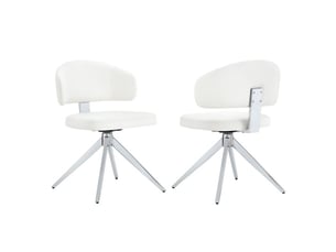 2 chaises pivotantes modernes avec dossier incurvé, assises rembourrées, cadre métal 4 pieds – salon et bureau