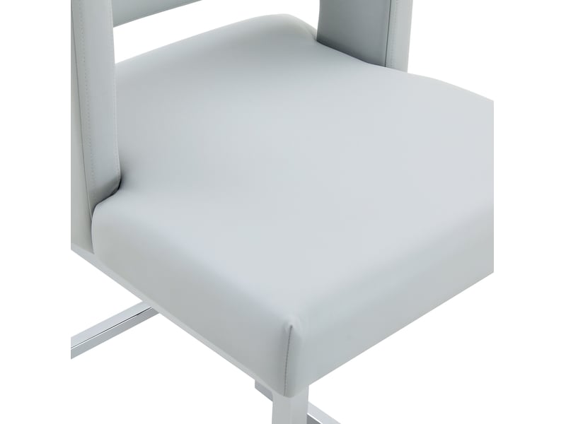 Lot de 2 tabourets de bar 53x48x91 cm, pieds métalliques argentés, pu gris clair, chaises hautes, assise carrée, meuble cuisine - Conforama D