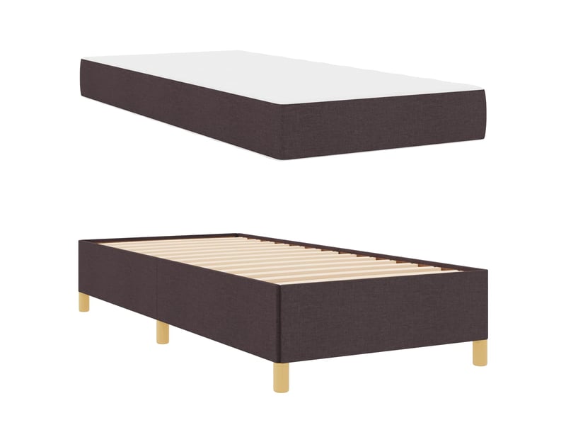  Lit simple- lit adulte -  cadre de lit marron foncé 100 x 200 cm tissu  - Conforama D