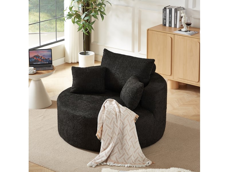  Fauteuil 127x127x82 cm 1 place noir  - Conforama B