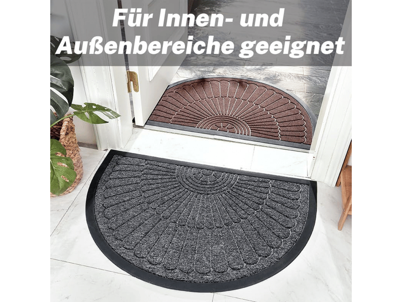  Paillasson d'extérieur lavable 50 x 80 cm, résistant aux intempéries, antidérapant, de qualité supérieure, semi-circulaire, pour l'extérieur  - Conforama D