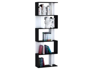 Bibliothèque en s à 5 niveaux 60 x 24 x 184,5 cm, étagère de rangement moderne pour salon, chambre et bureau