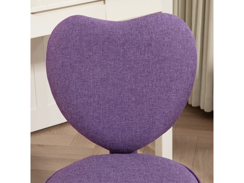  Zelas chaise de bureau cœur réglable à roulettes violet  - Conforama C