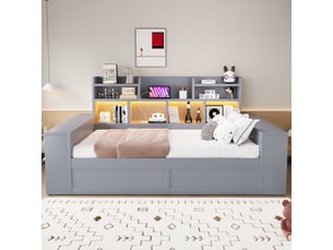 Lit banquette 90x200 cm <strong>MODERNLUXE</strong>  <strong></strong> coloris gris