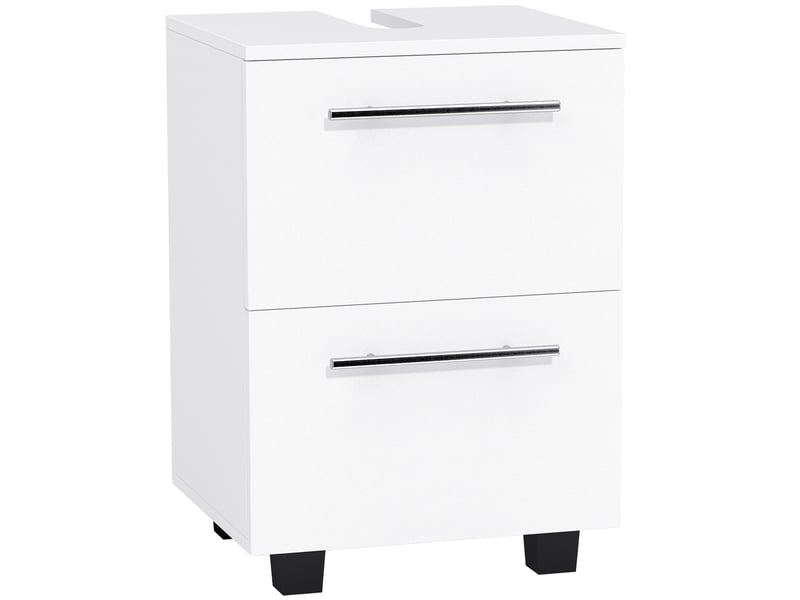  Meuble sous-vasque 1 porte 1 tiroir en panneau de particules blanc 41,5x35,5x59 cm  - Conforama A
