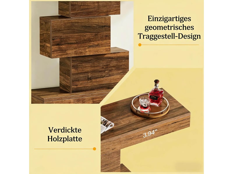  Console géométrique en panneau de particules e1 – marron foncé – 108 x 30 x 80 cm  - Conforama D