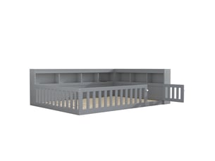 Lit banquette 140x190 cm <strong></strong>  <strong></strong> coloris gris