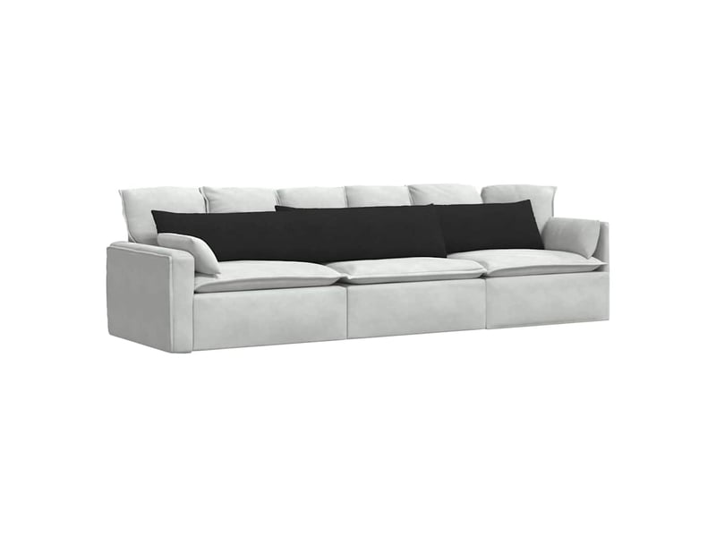  Lot de 2 coussins de canapé, coussins décoratifs tissu noir 200 x 40 cm cf58910  - Conforama C