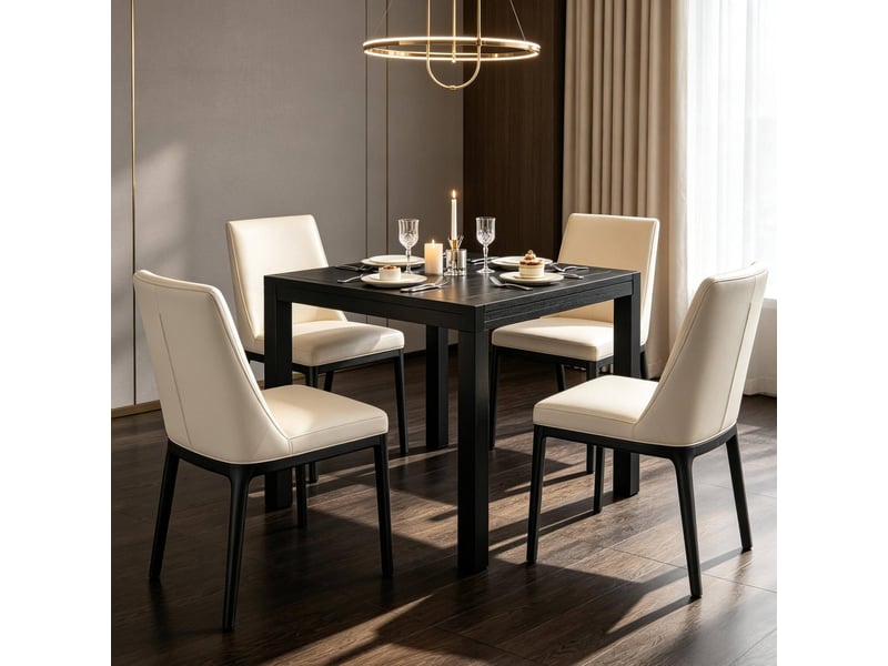  Table de jardin extensible en aluminium noir 80 à 160 cm, pour 4 à 6 personnes  - Conforama E