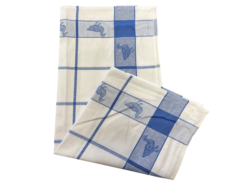  Lot de 6 torchons à carreaux motif canard rouge, bleu et gris 100% coton jacquard 50x70cm  - Conforama E