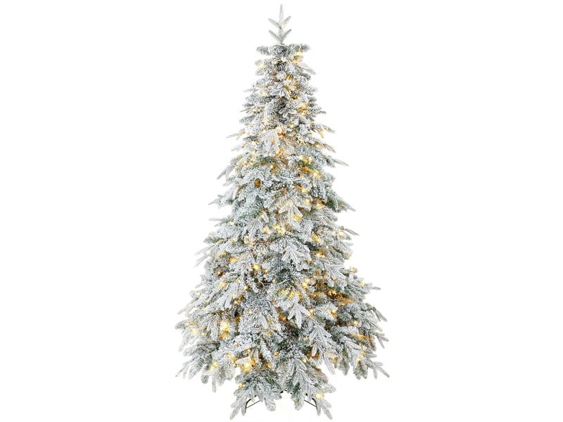  Sapin de noël artificiel enneigé led h.180 cm 350 leds blanc chaud télécommande 8 modes  - Conforama A