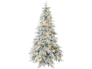 Sapin de noël artificiel enneigé led h.180 cm 350 leds blanc chaud télécommande 8 modes