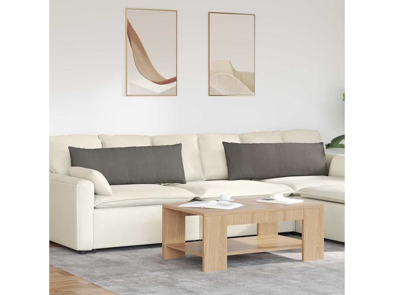 Lot de 2 coussins de canapé, coussins décoratifs gris clair 120 x 40 cm cf59059 - Conforama B