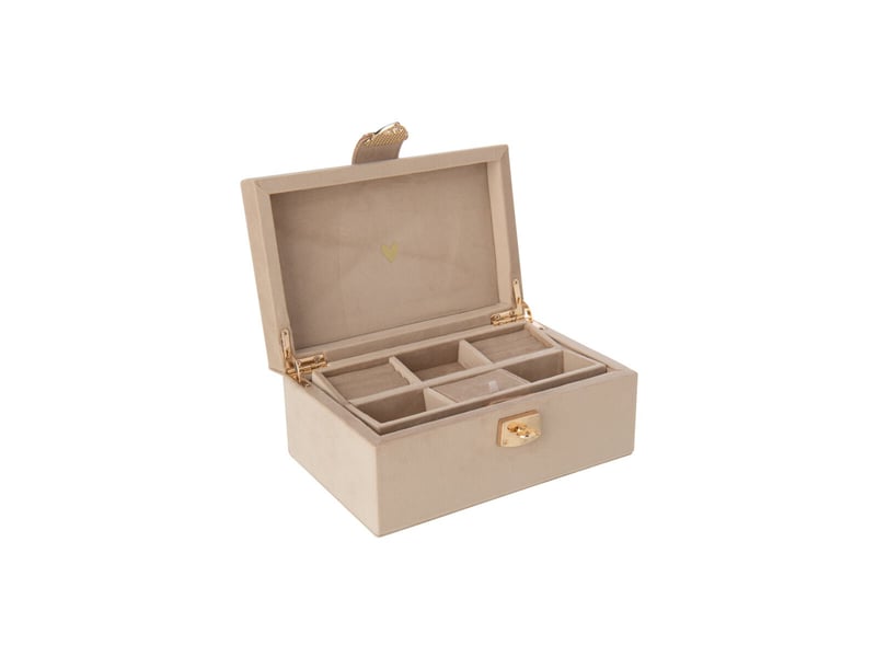  Boîte à bijoux à compartiments oto 21cm beige  - Conforama B