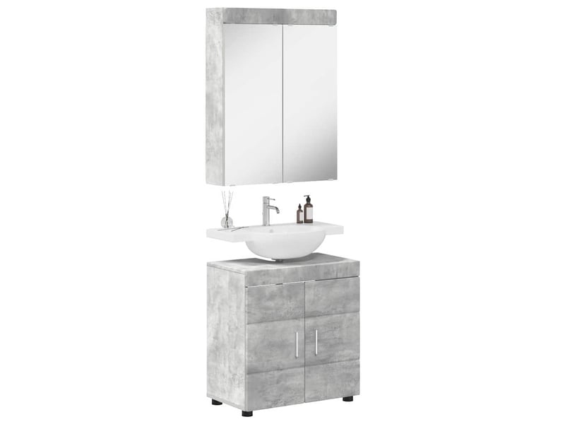 Ensemble de mobilier de salle de bain tulum 2 pc gris béton cf64711 - Conforama C